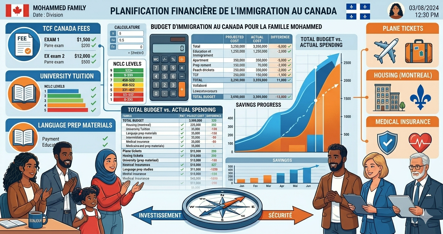 Coût Immigration Canada 2026: Budget Réaliste Complet TCF + Demande + Installation