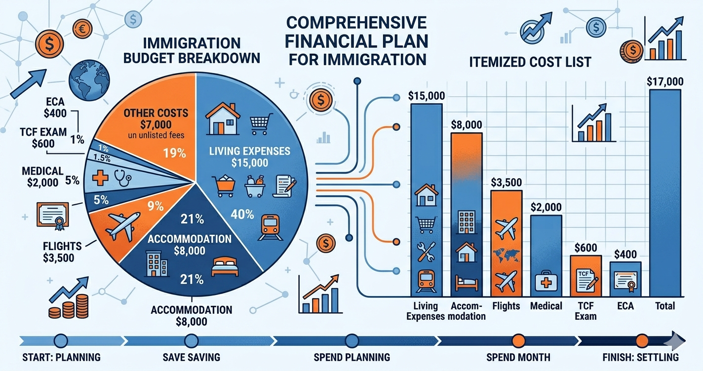 Budget Total TCF Canada + Immigration + Installation: Calcul Réaliste Complet