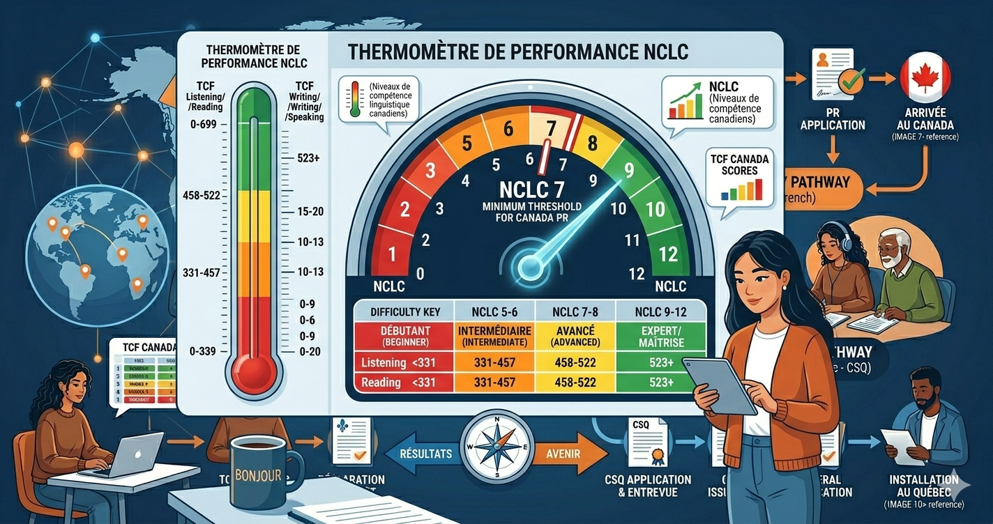 Score TCF Canada Minimum pour Immigration: Niveaux NCLC Requis par Programme